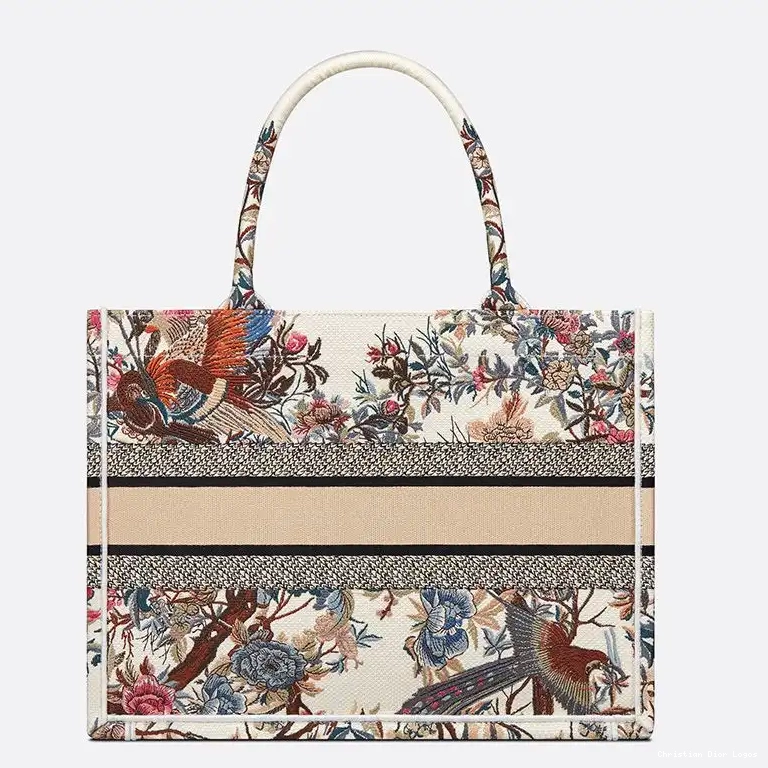 Cheap Motif Book Dior Tote White Canvas Jardin d'Hiver 0620 Luxury